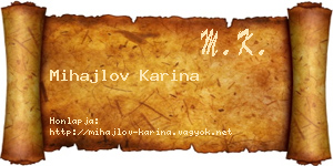 Mihajlov Karina névjegykártya